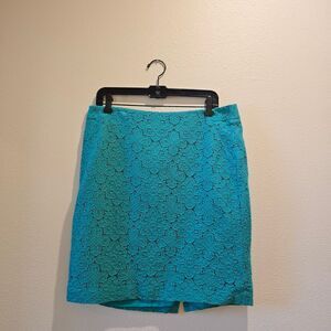 The Limited Teal Lace Pencil Skirt Sz 12